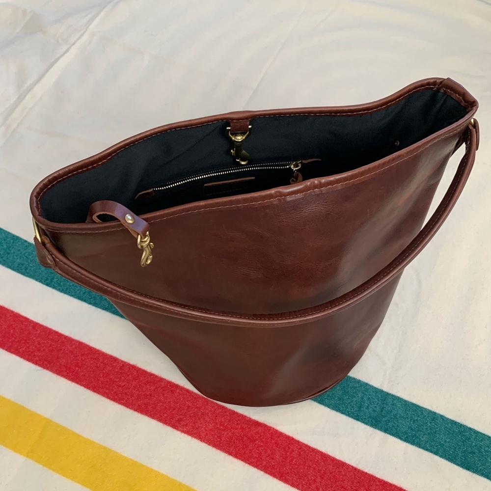 JW Hulme Leather Bucket Tote Bag - Rare